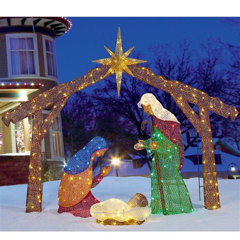 outdoor lighted nativity set|lighted outdoor nativity sets clearance.